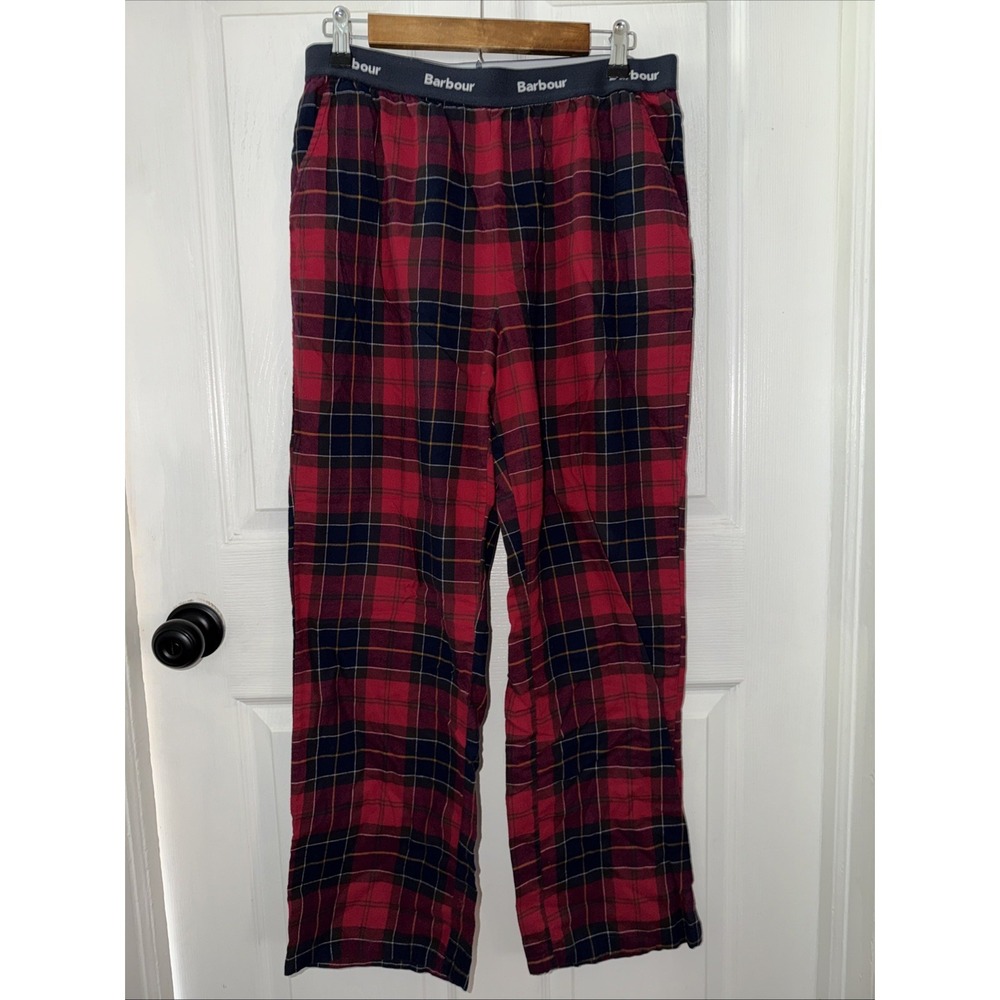Barbour Men's Sz L Pajama Bottoms Glenn Tartan Lounge Pants 100% Cotton Relax